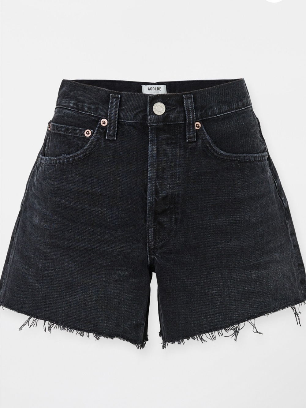 Agolde Black Parker Long Shorts
